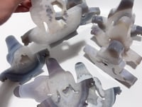 9 Pieces Large Geode Agate Mother Earth Carving