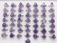 50 Pieces Freeform Amethyst Different Styles Ring