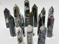 14 Pieces Fat Moss Agate Crystal Tower Points