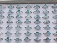 2Types Raw Stone Tibet Quartz Crystal Aquamarine Crystal Ring Wholesale
