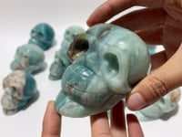 12 Pieces Caribbean Calcite Skull Carving