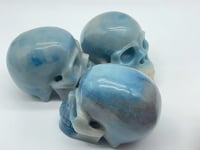 3 Pieces Trolleite Stone Skull Carving