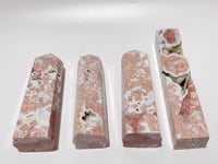 4 Pieces High Quality Druzy Geode Pink Flower Agate Four-sided Tower 8-11in