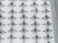 Heat Treatment Blue Topaz Rings Wholesale