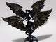 2 Pairs Dragon Blood Stone Demon And Angel Wing Carving With Stand