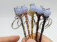 5 Colors Coffee Spoon Keychain With Blue Lace Agate Sphere Wholesale