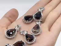 Smoky Quartz Teardrop Cut Faceted Pendant Wholesale #1