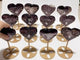 12 Pieces High Quality Flash Lepidolite Heart With Stand