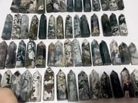 57 Pieces Fat Moss Agate Tower Points