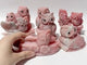 7 Pieces Cute Pink Opal Owl Carving