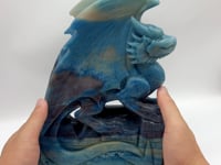 Large Trolleite Flying Dragon With Castle Carving