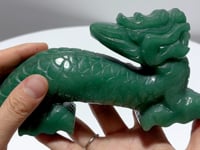 Unique Green Aventurine Chinese Dragon Carving