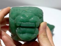 3 Pieces Green Aventurine Tiger Head Carving