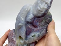 Unique Geode Ocean Jasper Chimpanzees Carving