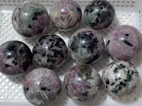 10 Pieces Pink Mixed Green Tourmaline Spheres