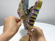 Yellow And Purple Aura Quartz Cluster Angel Wing Carving With Stand