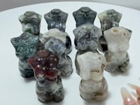 10 Pieces Moss Agate Goddess Carving