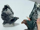 2 Pieces Moss Agate Eagle Carving