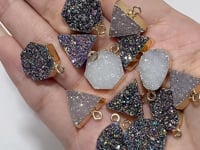 3 Types Mixed Colors Aura Geode Druzy Agate Pendant Wholesale