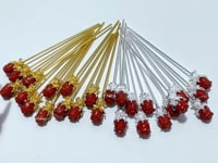 Red Jasper Hairpin Flower Carving Wholesale