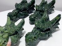Large Green Jade Dragon Head Carving Wholesale