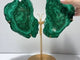 Beautiful Large Polished Malachite Raw Slab Butterfly Wing With Stand (#6)