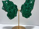 Large Polished Malachite Raw Slab Butterfly Wing With Stand（#8）