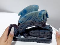 Large Beautiful Trolleite Flying Dragon With Castle Carving