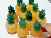 Yellow Calcite Pineapple With Aventurine Leaf Carving Wholesale