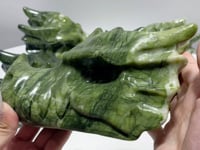 Large Green Jade Dragon Head Carving Wholesale
