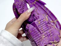 Phosphosiderite Flying Dragon With Castle Carving