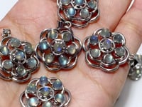 Labradorite Flower Shape Rotatable Pendant Wholesale
