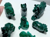 8 Pieces Malachite Animals Carving