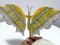 Beautiful Bumble Bee Stone Jasper Butterfly Wing Carving With Stand