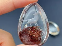 2 Pieces Beautiful Deer Garden Quartz Inner Scene Carving
