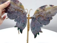Symmetry Butterfly Wing With Stand Ocean Jasper