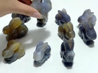 11 Pieces Agate Rabbit Carving