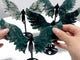 4 Pairs Unique Small Moss Agate Angel Wing Carving With Stand