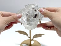 Clear Quartz Flower Carving With Stand
