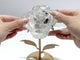 Clear Quartz Flower Carving With Stand