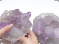 2 Pieces Large Amethyst Cluster Egg Bottom Polished
