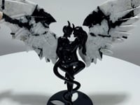 India Moonstone Angel And Demons Wing Carving With Stand