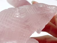 3 Pieces Beautiful Rose Quartz Lizard Carving
