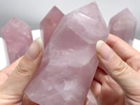 9 Pieces Fat Rose Quartz Points