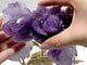 5 Pairs Beautiful Amethyst Flower Carving With Stand