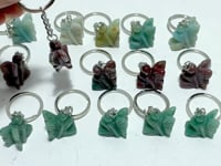 Moss Agate Butterfly Fairy Keychain Wholesale Caribbean Calcite Green Aventurine