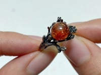 #E3 Silver Rings Flower Shape Wholesale Charoite Sunstone Malachite