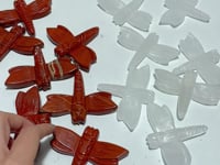 Red Jasper Clear Quartz Dragonfly Crystal Carving Wholesale
