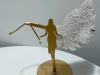 Aura Quartz Cluster Angel Wing Carving With Stand