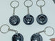 Black Obsidian Engraved Cat Round Slices Keychain Wholesale